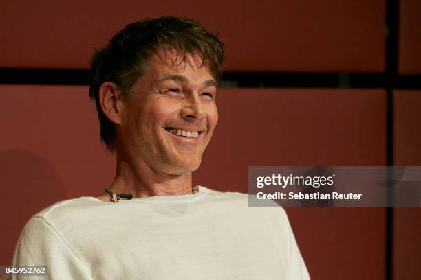 Morten Harket of A-ha attends a press conference at Nordische Botschaften on September 12, 2017 in Berlin, Germany.