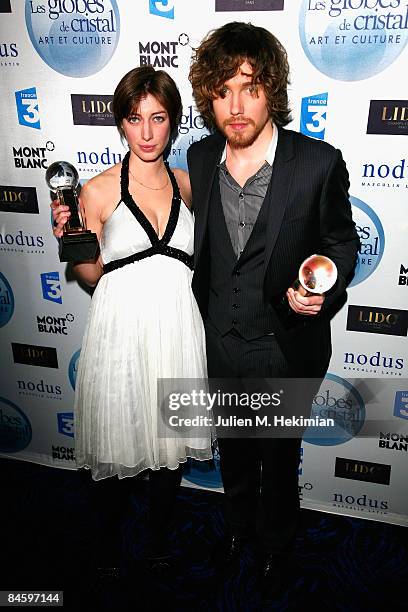 Anais and Julien Dore attend Globes of Cristal Awards for Art and Culture on February 2, 2009 in Paris, France.