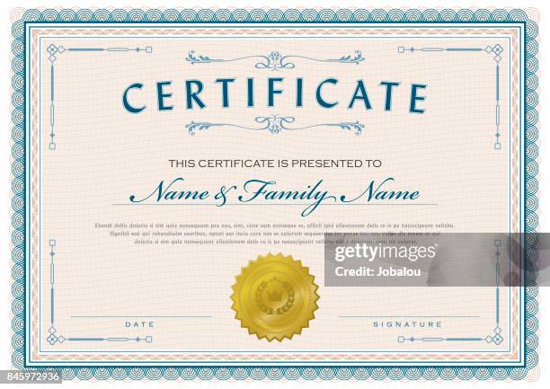 certificate classic diploma - school award stock illustrations