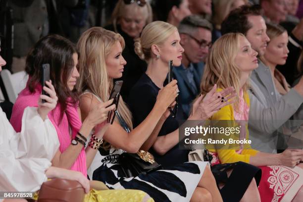 Front row including Paris and Nicky Hilton during the Oscar de la Renta fashion show; September 2017 at New York Fashion Week; The Shows on September...