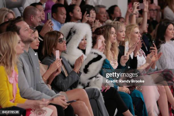 Front row including Nicki Minaj and Carine Roitfeld during the Oscar de la Renta fashion show; September 2017 at New York Fashion Week; The Shows on...