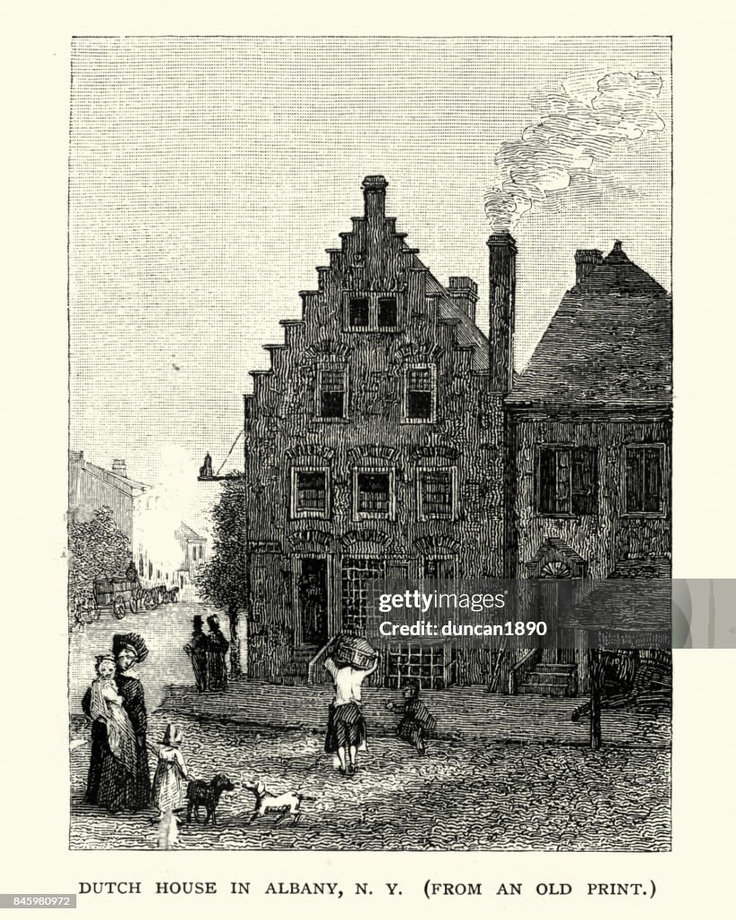 Casa holandesa em Albany, Nova York, século XIX