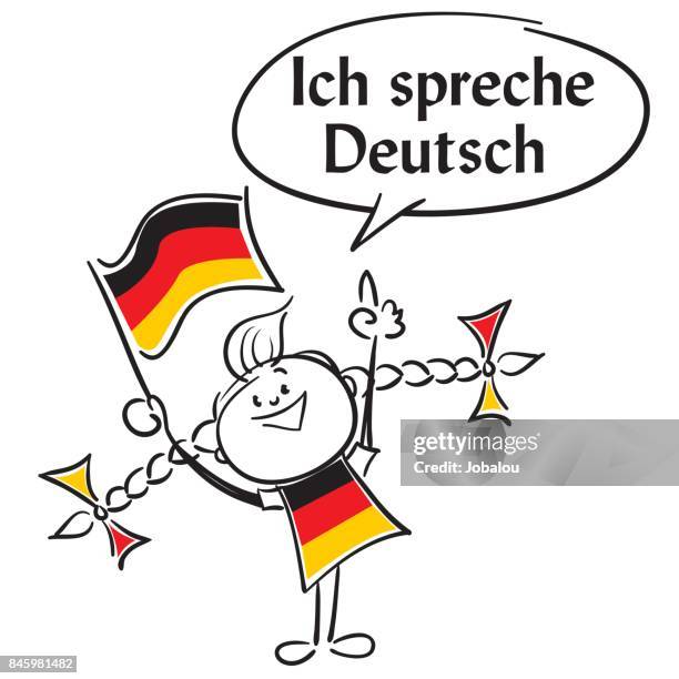 ich spreche deutsch - deutsch unterricht stock-grafiken, -clipart, -cartoons und -symbole