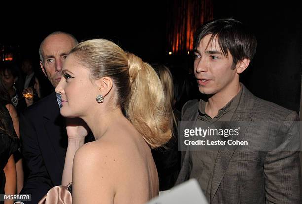 Actress Drew Barrymore and actor Justin Long attend the after party for the premiere of "He's Just Not That Into You" on February 2, 2009 in Los...