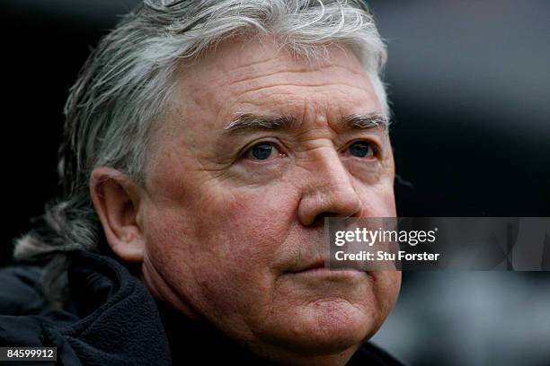 Newcastle manager Joe Kinnear looks on during the Barclays Premier League match between Newcastle United and Sunderland at St James' Park on February...