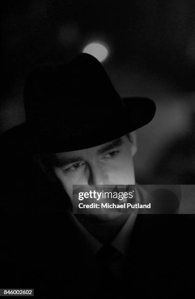 Singer and songwriter Neil Tennant, of English electronic pop duo the Pet Shop Boys, London, December 1988. Taken during the shoot for the cover of...