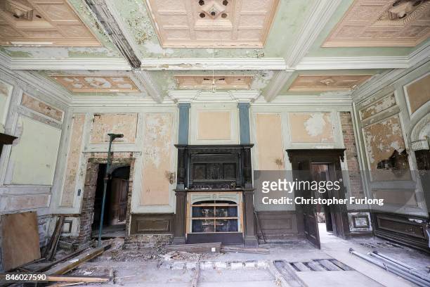 General view of one of the rooms at the derelict Hopwood Hall which US film actor Hopwood DePree XIV hopes to restore to its former glory on...