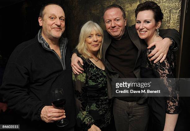 David Troughton, Alison Steadman, Christopher Luscombe and Josie Walker attend the opening night after party for Alan Bennett's play 'Enjoy' at...