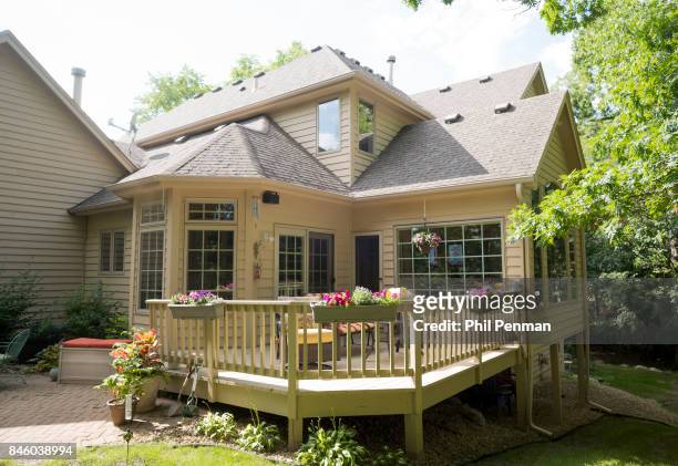 Actor Ernie Hudson's home is photographed for Closer Weekly Magazine on July 5, 2017 in Minnesota. Deck. PUBLISHED IMAGE.