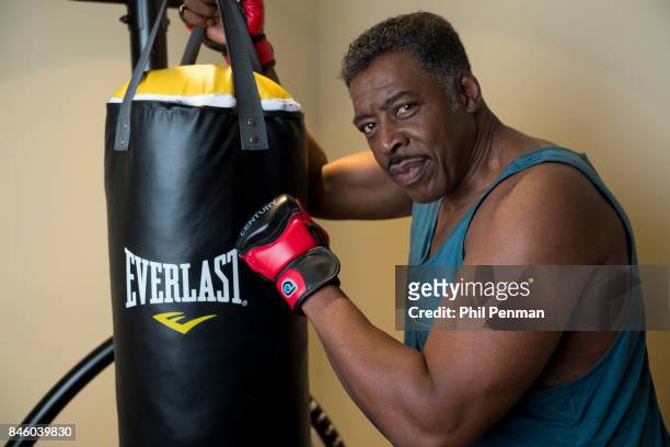 Actor Ernie Hudson is photographed in his work out room for Closer Weekly Magazine on July 5, 2017 at home in Minnesota.