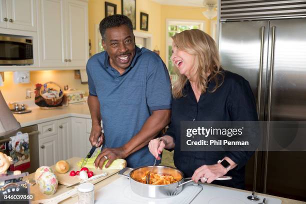 Actor Ernie Hudson and wife Linda Kingsberg are photographed for Closer Weekly Magazine on July 5, 2017 at home in Minnesota.