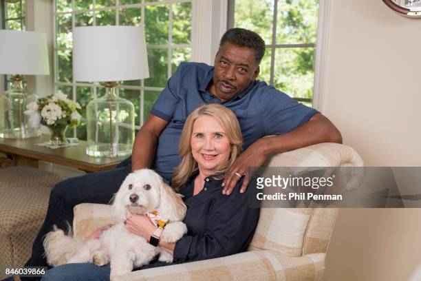 Actor Ernie Hudson and wife Linda Kingsberg are photographed for Closer Weekly Magazine on July 5, 2017 at home in Minnesota.