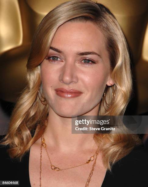 Kate Winslet arrives at the 2009 Oscar Nominees Luncheon at the Beverly Hilton Hotel on February 2, 2009 in Hollywood, California.