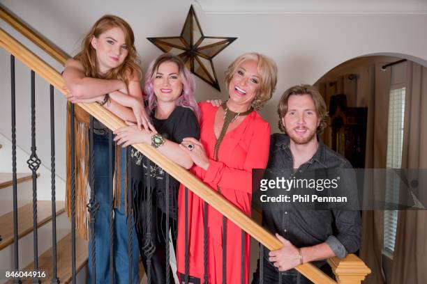 Country singer Tanya Tucker and children Layla, Presley and Beau are photographed for Closer Weekly Magazine on July 18, 2017 at home in Tennessee....