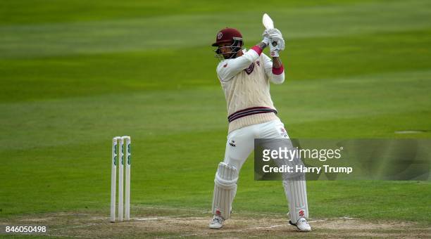 Peter Trego of Somerset bats during Day One of the Specsavers County Championship Division One match between Somerset and Lancashire at The Cooper...