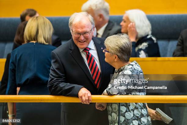 Former Swedish prime minister Goran Persson attends the opening of the Parliamentary session on September 12, 2017 in Stockholm, Sweden.