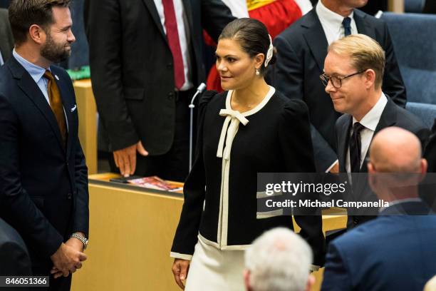 Princess Victoria of Sweden attends the opening of the Parliamentary session on September 12, 2017 in Stockholm, Sweden.