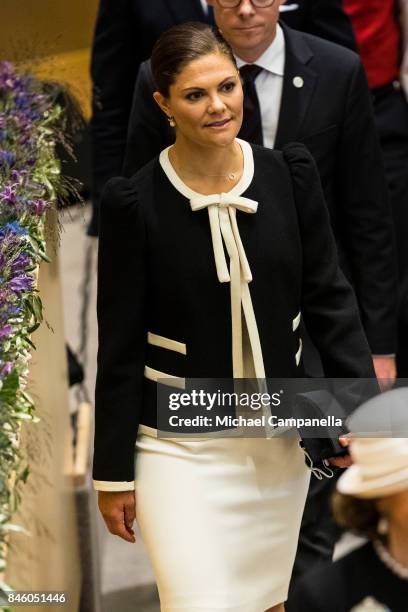 Princess Victoria of Sweden attends the opening of the Parliamentary session on September 12, 2017 in Stockholm, Sweden.