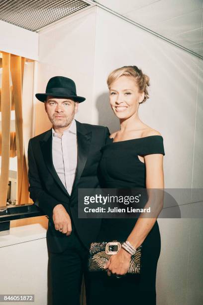 Actor Clovis Cornillac and his wife Lilou Fogli are photographed for Self Assignment on May 20, 2017 in Cannes, France.