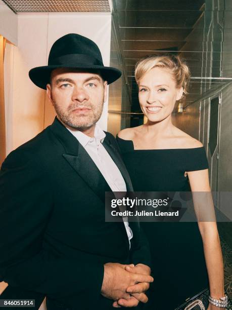 Actor Clovis Cornillac and his wife Lilou Fogli are photographed for Self Assignment on May 20, 2017 in Cannes, France.