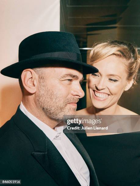 Actor Clovis Cornillac and his wife Lilou Fogli are photographed for Self Assignment on May 20, 2017 in Cannes, France.