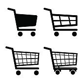 Shopping Cart Icon set icon isolated on white background. Vector illustration.
