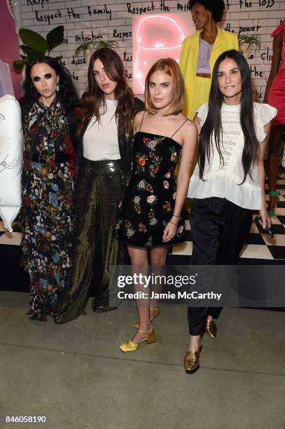 Deisgner Stacey Bendet poses with Tallulah Willis, Scout Willis and Demi Moore at Alice + Olivia By Stacey Bendet - fashion show during September...