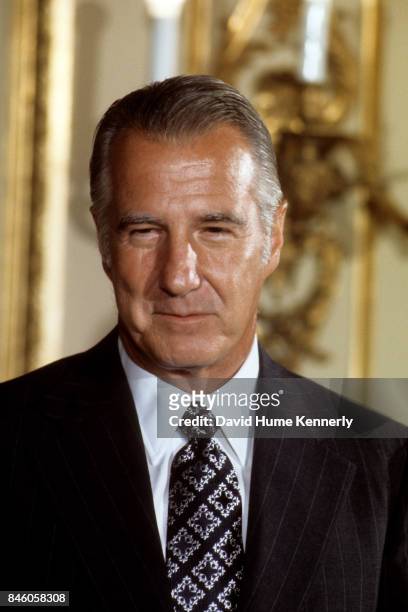 View of American politician US Vice President Spiro Agnew at the White House, Washington DC, September 16, 1973.