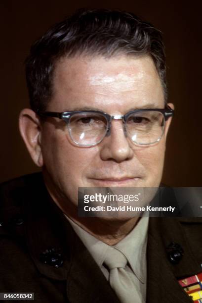 Portrait of American military commander and Commandant of the Marine Corps General Robert E Cushman Jr , Washington DC, September 24, 1973.
