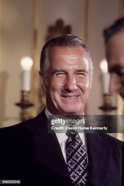 View of American politician US Vice President Spiro Agnew at the White House, Washington DC, September 16, 1973.