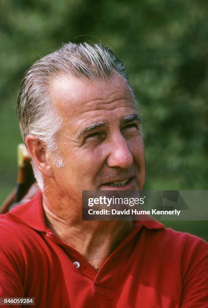 Close-up of American politician US Vice President Spiro Agnew at the Ocean City Golf Club, Berlin, Maryland, September 2, 1973.