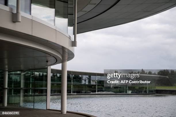 An external view of The McLaren Technology Centre in Woking, west of London on September 12 taken as Britain's Prince William, Duke of Cambridge...