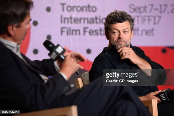Director Andy Serkis speaks onstage at "Breathe" press conference during 2017 Toronto International Film Festival at TIFF Bell Lightbox on September...