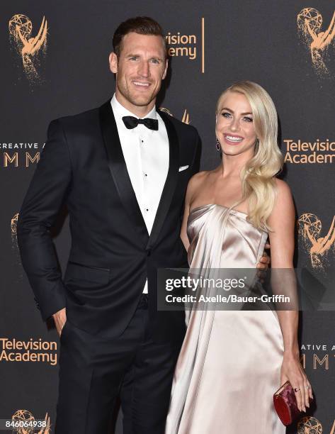 Actress/dancer Julianne Hough and ice hockey player Brooks Laich arrive at the 2017 Creative Arts Emmy Awards at Microsoft Theater on September 9,...