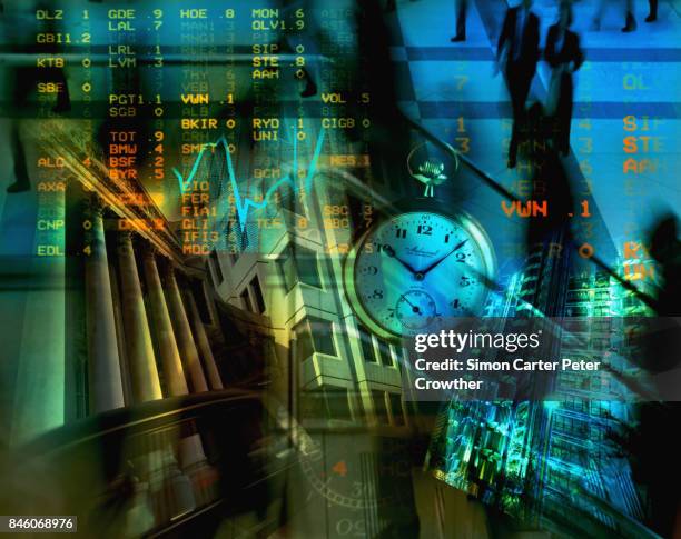 data over london landmarks, office buildings & executives. - brexit deadline stock pictures, royalty-free photos & images
