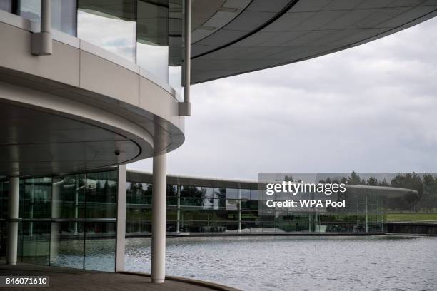 An external view of The McLaren Technology Centre during Prince William, Duke of Cambridge's visit to McLaren Automotive on September 12, 2017 in...