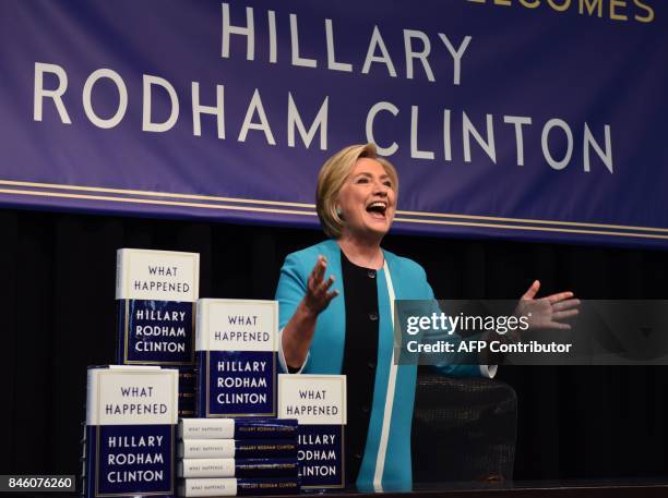 Hillary Clinton kicks off her book tour of her memoire of the 2016 presidential campaign titled "What Happened" with a signing at the Barnes & Noble...