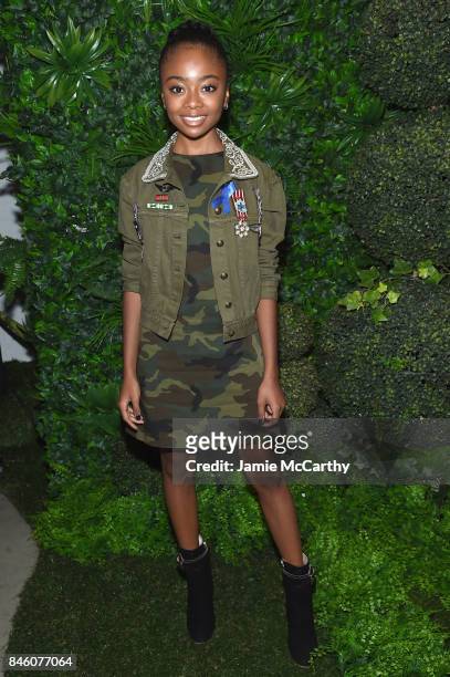 Actress Skai Jackson attends Alice + Olivia By Stacey Bendet - fashion show during September 2017 - New York Fashion Week: The Shows at Gallery 2,...