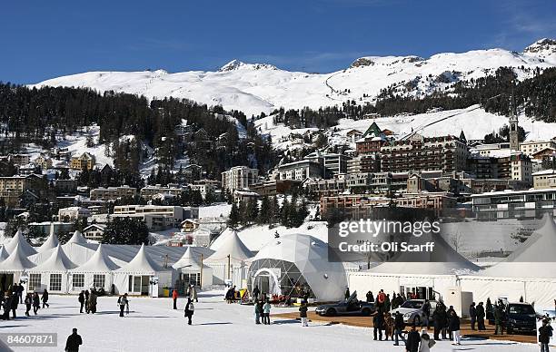 General view of the town of St Moritz, Switzerland on January 30, 2009. The affluent ski resort of St Moritz in the Swiss Alps hosts the annual...