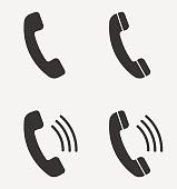 Set of handset icon isolated on background. Vector illustration.