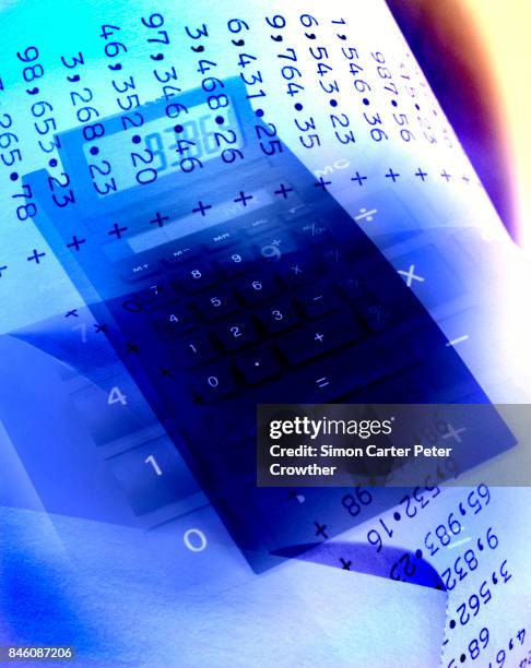 add-lister receipts and calculator. - tax evasion stock pictures, royalty-free photos & images