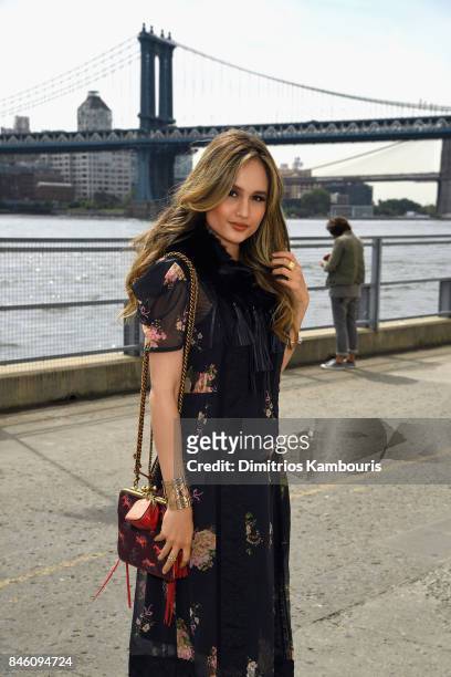 Actress Cinta Laura Kiehl attends Coach Spring 2018 fashion show during New York Fashion Week at Basketball City - Pier 36 - South Street on...