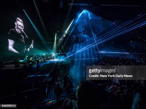 Roger Waters performs live inside Prudential Center located at 25 Lafayette Street in Newark, New Jersey on Thursday, September 7, 2017. The stage...