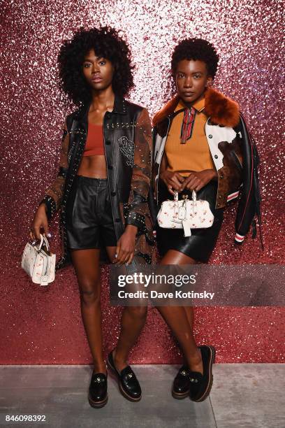 Musicians Alexe Belle and Isis Valentino of St. Beauty pose for a portrait during Coach Spring 2018 Fashion Show during New York Fashion Week at...