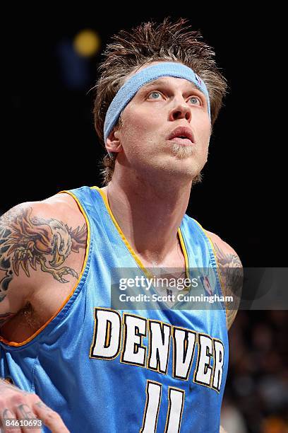 Chris Andersen of the Denver Nuggets looks up during the game against the Atlanta Hawks on December 29, 2008 at Philips Arena in Atlanta, Georgia....