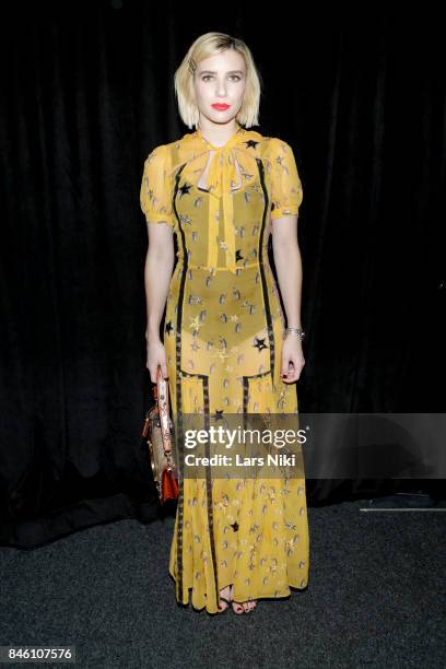 Actress Emma Roberts attends Coach Spring 2019 fashion show during New York Fashion Week at Basketball City - Pier 36 - South Street on September 12,...