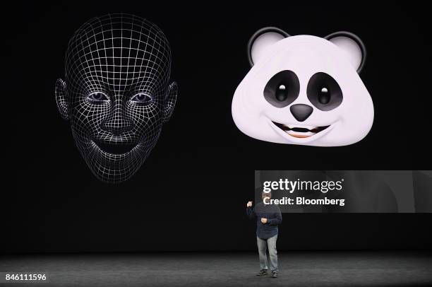 Phil Schiller, senior vice president of worldwide marketing at Apple Inc., speaks about iPhone X during an event at the Steve Jobs Theater in...
