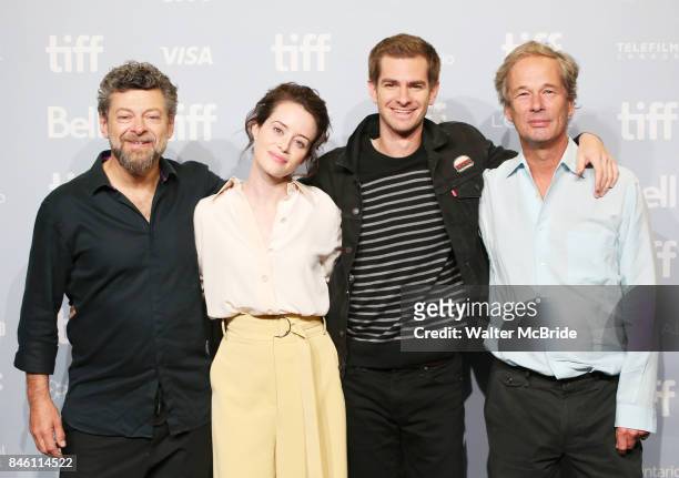 Andy Serkis, Claire Foy, Andrew Garfield and Jonathan Cavendish attends 'Breathe' photo call during the 2017 Toronto International Film Festival at...
