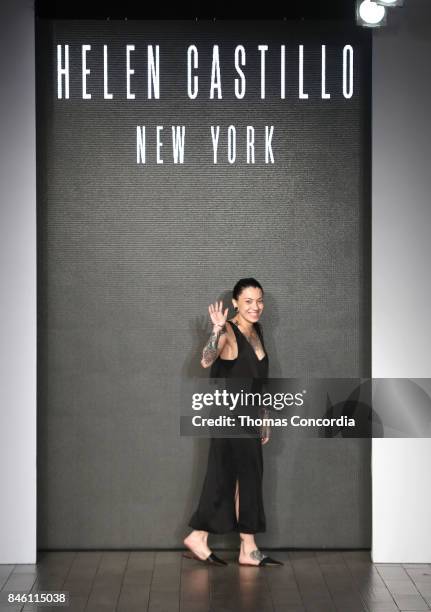 Designer Helen Castillo walks the runway at Kia STYLE360 Hosts Helen Castillo New York S/S '18 Presented by ChapStick at Metropolitan West on...