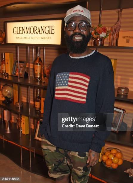Mikill Pane attends the launch of the 'Beyond The Cask' collaboration between Glenmorangie and Renovo at Behind The Bikeshed on September 12, 2017 in...